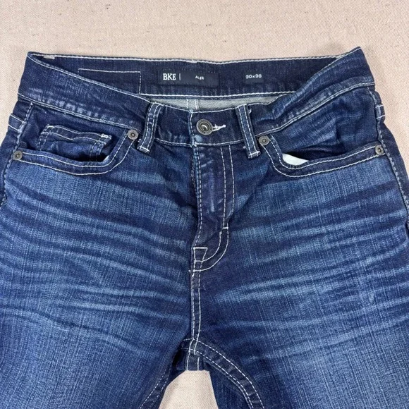 BKE Alec Jeans Mens 30x30 Dark Wash Excellent Straight Leg Stretch Denim AB5219 - Picture 5 of 11
